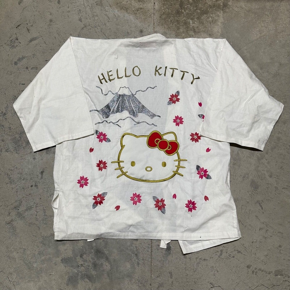 Womens Hello Kitty Robe Kimono Style Flowers Cherry Blossom Rare